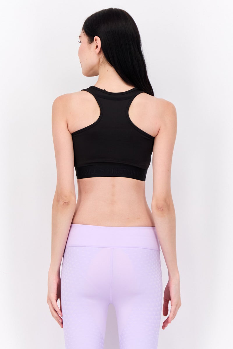PUMA Women Brand Logo Non Padded Sports Bra, Black - Image 2