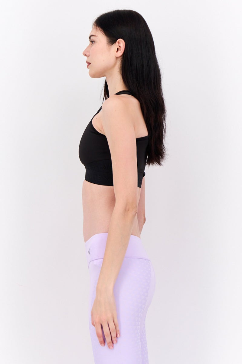 PUMA Women Brand Logo Non Padded Sports Bra, Black - Image 4