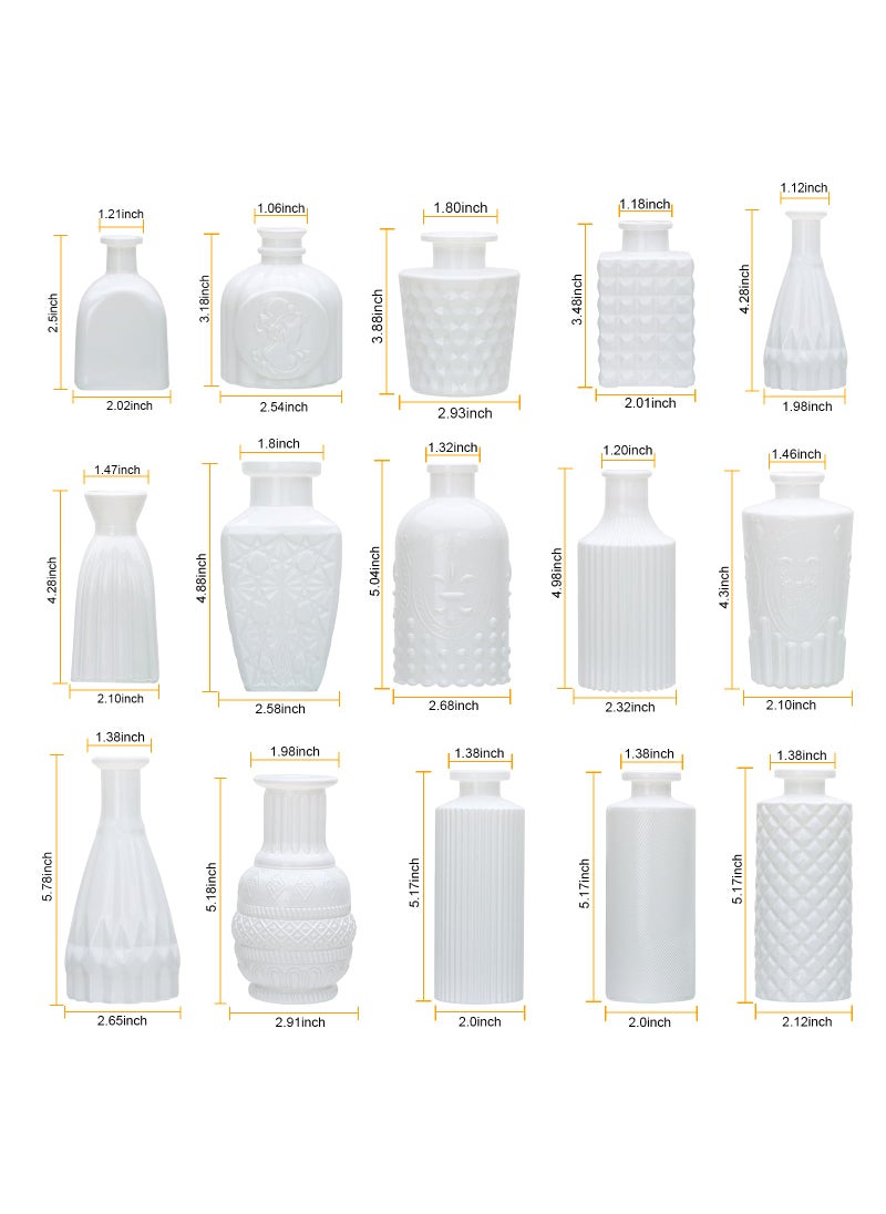 Brajttt Brajttt Glass Bud Vase Set of 18 Small Glass Vintage Vases for Flowers White Bud Vases in Bulk for Rustic Wedding Decor Table Centerpieces Decor Centerpiece for Bathroom  - Image 2
