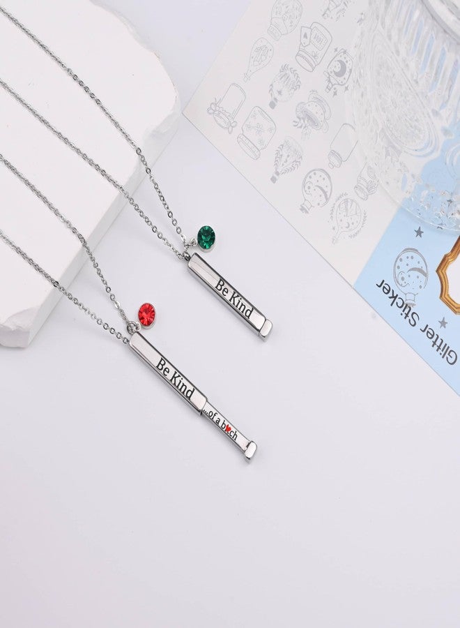 Gracayfr Be Kind Of A B Necklace Hidden Message Square Tube Vertical Bar Remember Who You Are Sister Best Friend Friendship Inspirational Necklace Jewelry Gifts July - Image 5