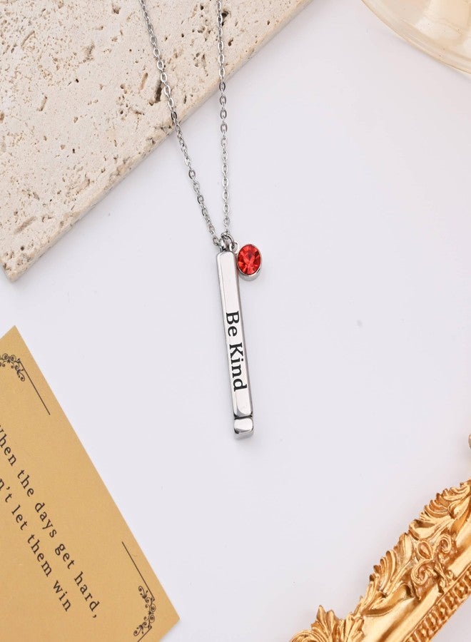 Gracayfr Be Kind Of A B Necklace Hidden Message Square Tube Vertical Bar Remember Who You Are Sister Best Friend Friendship Inspirational Necklace Jewelry Gifts July - Image 3