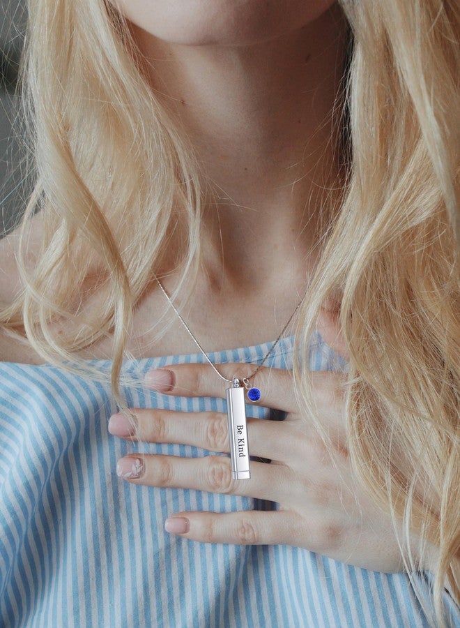 Gracayfr Be Kind Of A B Necklace Hidden Message Square Tube Vertical Bar Remember Who You Are Sister Best Friend Friendship Inspirational Necklace Jewelry Gifts July - Image 4