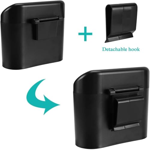 TAZLYN Plastic Car Accessories - Press-Top Dustbin, Car Trash Can Holder, Hanging Automotive Garbage Bin For Auto Cars, Home, Office - Mini Car Dustbin, Trash Container, (Black Pack For 1) - Image 3