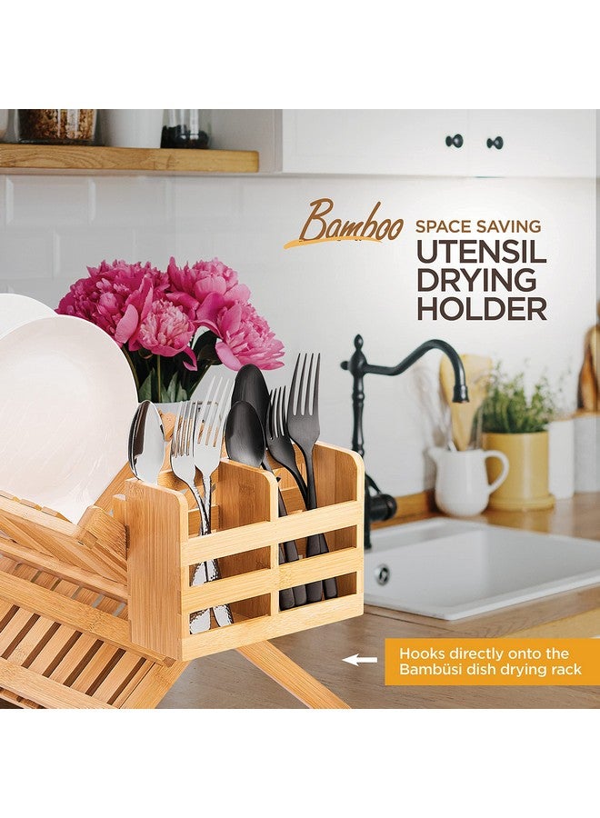 Bambüsi Bamboo Utensil Holder for Dish Rack - Flatware, Cutlery and Utensil Drying Caddy - Fits Bambusi Bamboo Dish Drying Racks Natural - Image 3