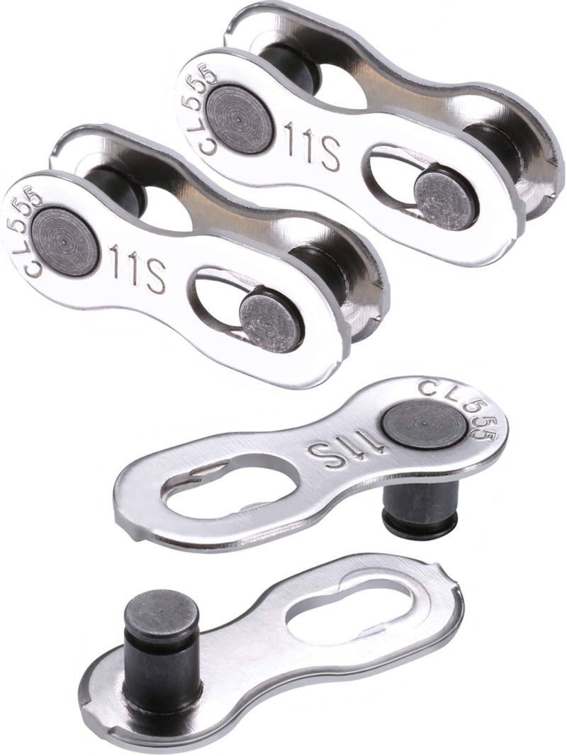 Jovitec 3 Pairs Bicycle Missing Link 11 Speed Chain Reusable Silver Steel Bike Chain Link - Image 1