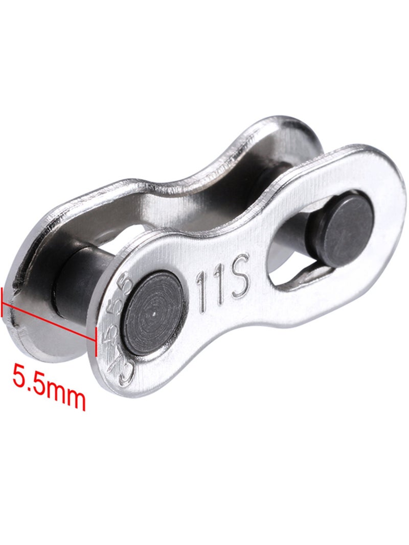 Jovitec 3 Pairs Bicycle Missing Link 11 Speed Chain Reusable Silver Steel Bike Chain Link - Image 2