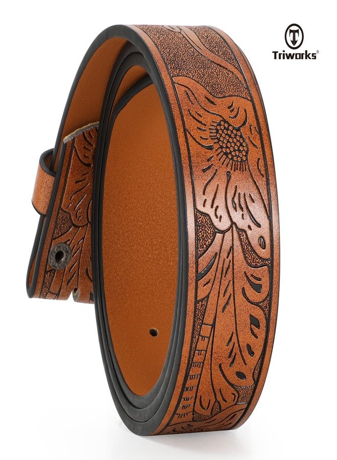 TRIWORKS Western Belts for Men without Buckle Cowboy Cowgirl Leather Mens Belts for Jeans - Image 3
