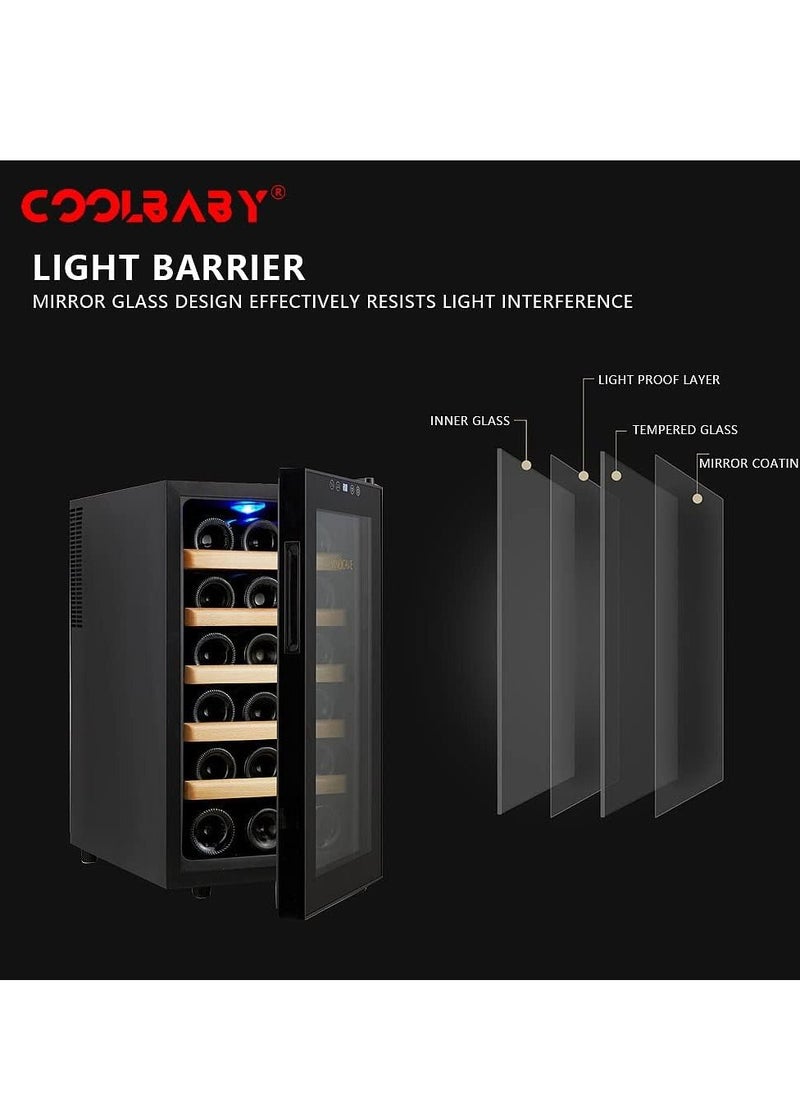 Cool Baby Style - Thermostatic Freezer Household Refrigerator Built-in LED Light Temperature Control Silent Black - Image 1