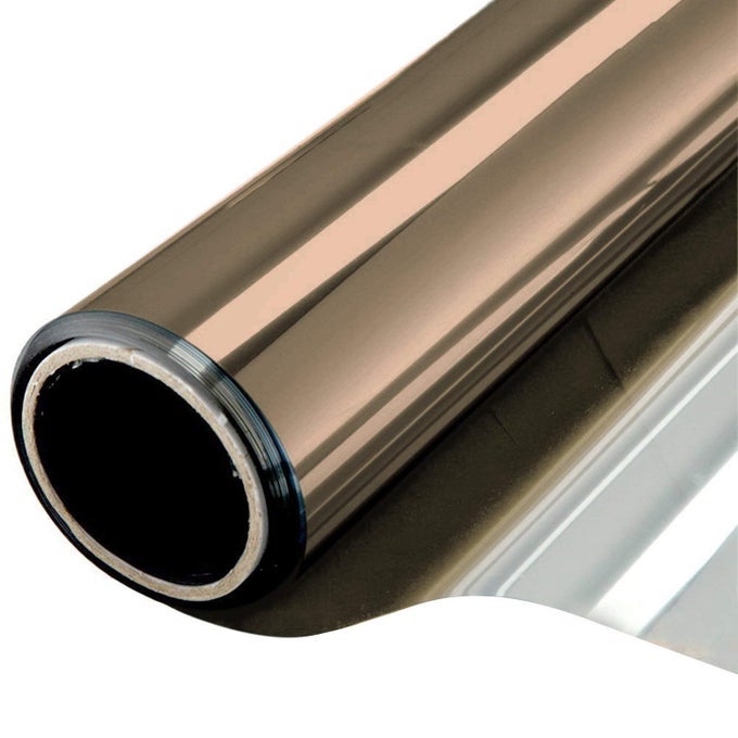 REFLECTIVE WINDOW FILM MIRROR ONE WAY DAYTIME PRIVACY ANTI UV STATIC CLING WINDOW FILM REMOVABLE DECORATIVE SCREEN STICKERS BROWN SILVER 6 MIL 295 INCH X 131 FEET