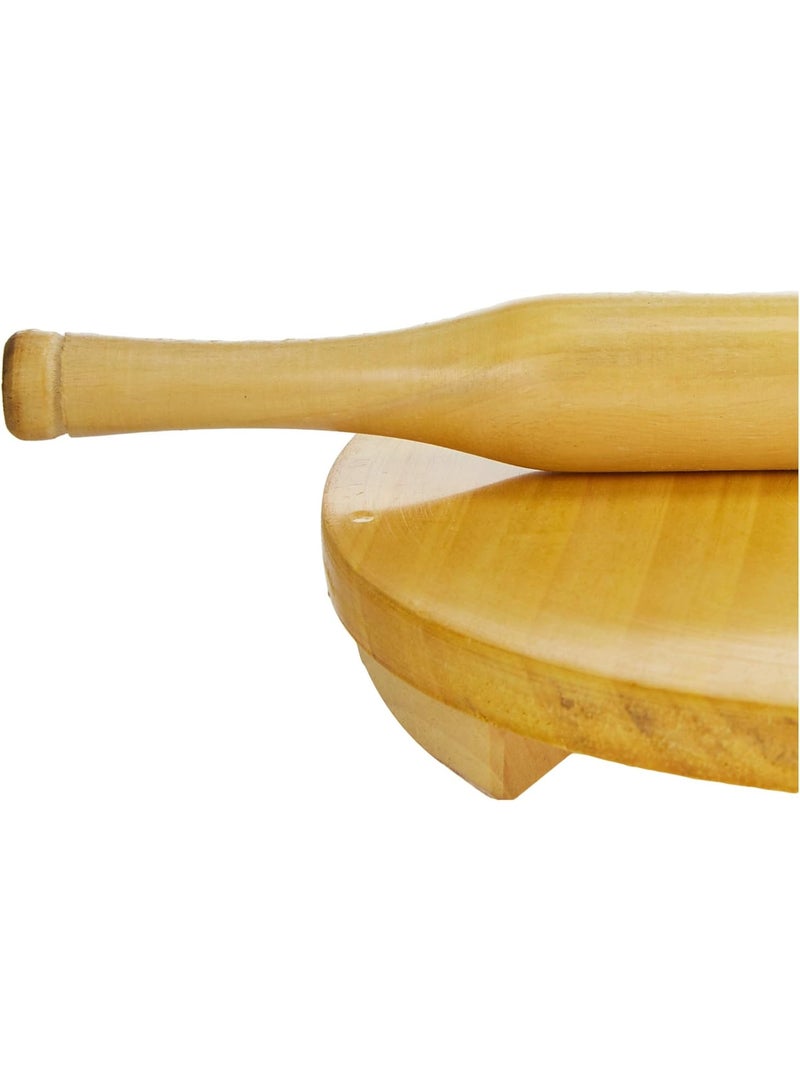 Bisbell Wooden Rolling Pin and Board Set, 10 Inch, Wooden,Chakla Belan, Roti Roller, Chapati Maker, Roti Maker, Tortilla Roller,BB1958 - Image 2