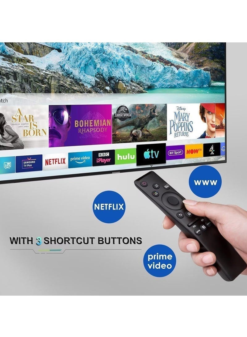 BLUMENiT Universal Remote Control Compatible with All Samsung LED QLED UHD SUHD HDR LCD Curved Frame Solar Powered HDTV 4K 8K 3D TVs with Buttons for Netflix, Prime Video, WWW with battery - Image 2