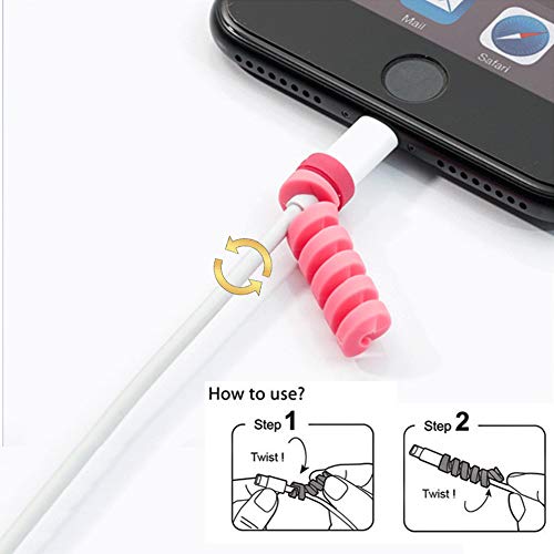 VIWIEU 36 PCS Cable Protectors for iPhone iPad Charger End Cord Savers with 2 Desk Cable Clips, VIWIEU Spiral USB Wire Protector for Headphone MacBook Laptop Earphone Cell Phone Cute Cable Wrap Accessories - Image 3