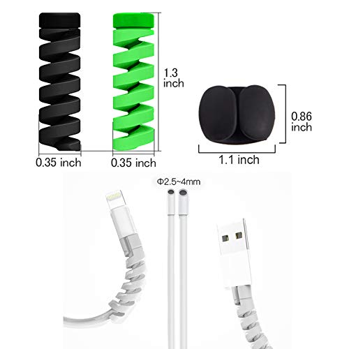 VIWIEU 36 PCS Cable Protectors for iPhone iPad Charger End Cord Savers with 2 Desk Cable Clips, VIWIEU Spiral USB Wire Protector for Headphone MacBook Laptop Earphone Cell Phone Cute Cable Wrap Accessories - Image 2