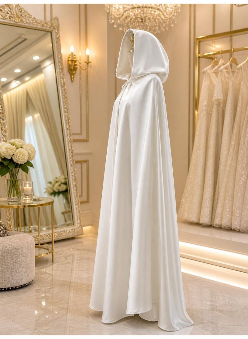 Tulip Bridal abaya with an exclusive, plain design for the wedding night - Image 2