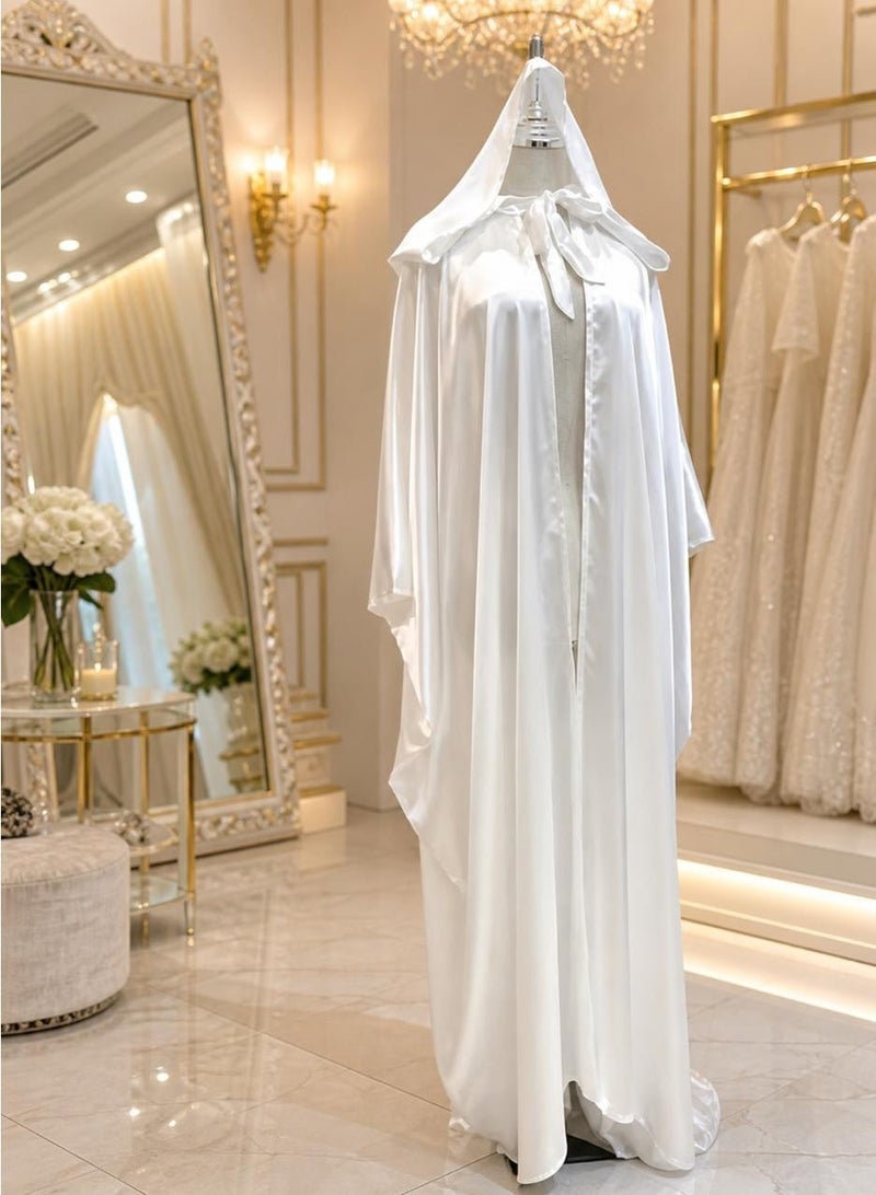 Tulip Bridal abaya with an exclusive, plain design for the wedding night - Image 1