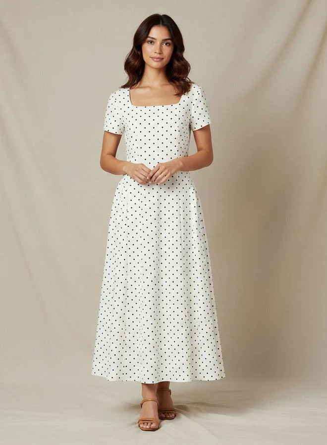 2Xtremz 2Xtremz A-line Dress with Polka Dot Print