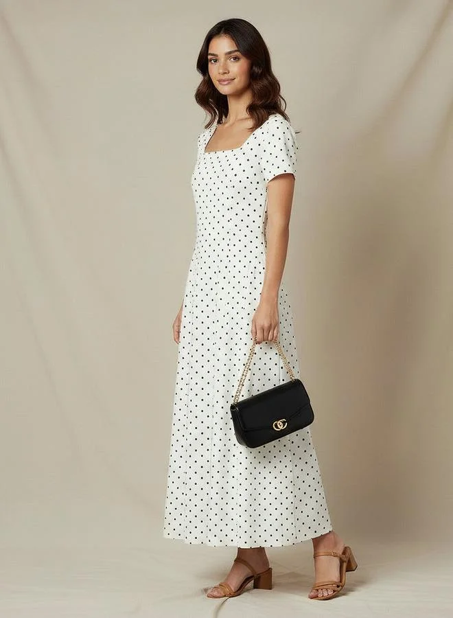 2Xtremz 2Xtremz A-line Dress with Polka Dot Print