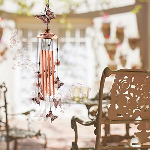 Ukulork Wind Chimes Outdoor Clearance, Butterflies Aluminum Tube Windchime with S Hook,Patio Garden Decor, Housewarming Gift. - Image 5