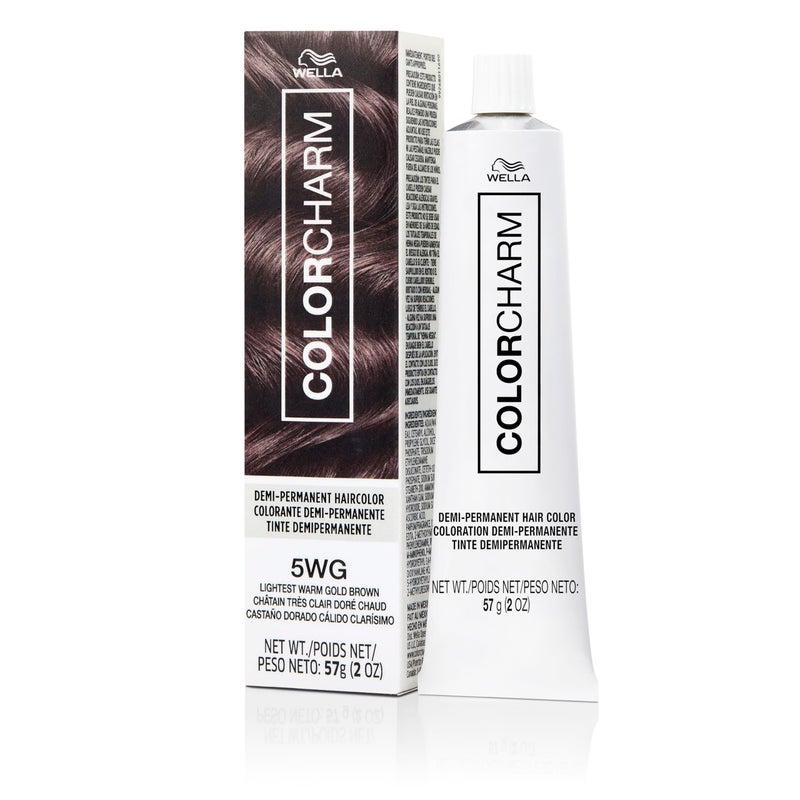 COLORCHARM Demi Permanent Hair Color 5WG Lightest Warm Gold Brown Gloss, Refresh & Tone 2 Fl Oz - Image 1
