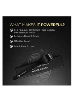 The Man Company The Man Company Derma Roller for Men 540 (0.5 mm) Chromium micro-needles with Titanium Finish for Beard & Hair Growth, Black  - Image 4