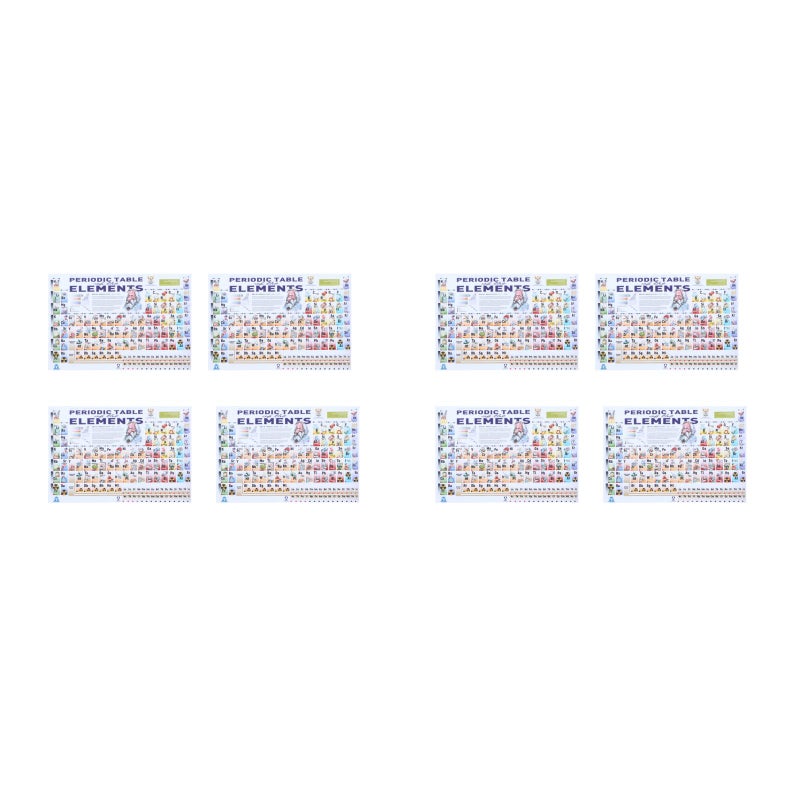 8 Pcs 20x30cm Wall Art Picture Chemical Science Poster Table of The Elements Poster for School Office Teacher - Image 1