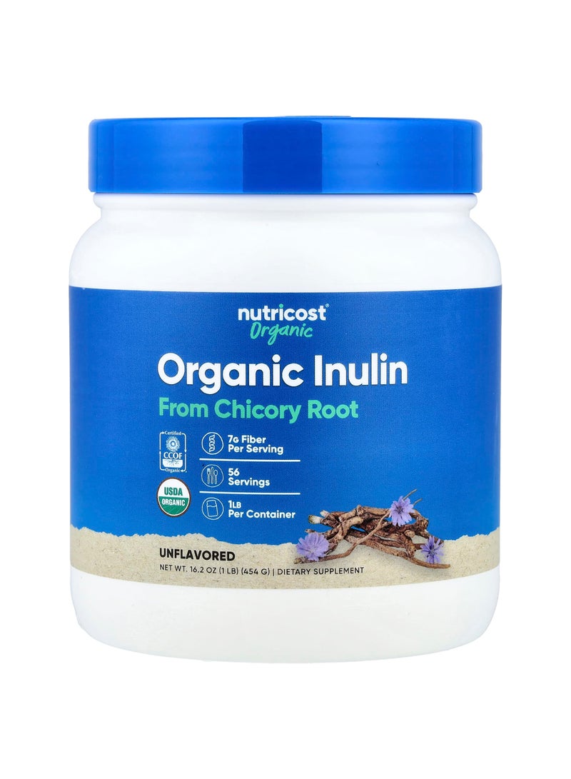 Organic Inulin Powder, Unflavored, 16.2 oz (454 g)