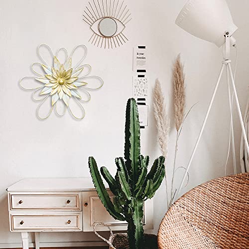hogardeck Metal Flower Wall Decor - 13" Metal Floral Wall Decoration for Bedroom, Living Room, Bathroom, Kitchen, Outdoor Wall Art - Image 4