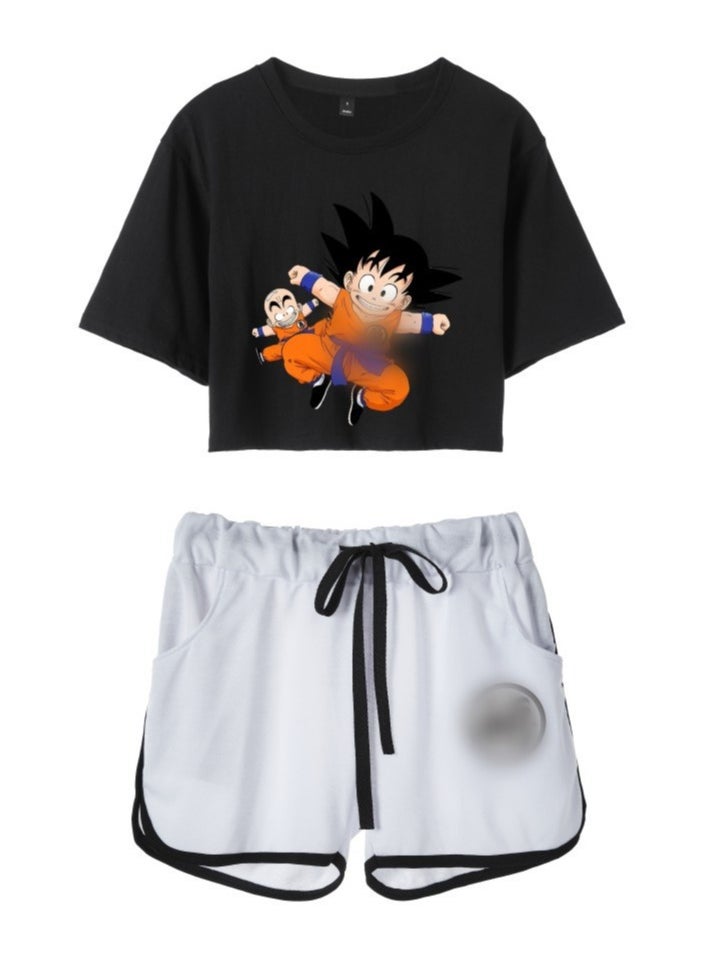 KUYING New Dragon Ball Pure Cotton Short Clothes And Casual Shorts Two Piece Set  - Image 1