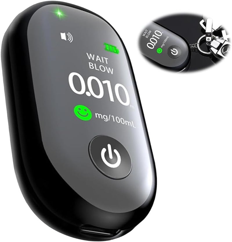 Alcohol Tester, Portable No-Contact Breathalyzer Keychain, Fast, Accurate Home Alcohol Tester, BAC Breathalyzer - Image 1