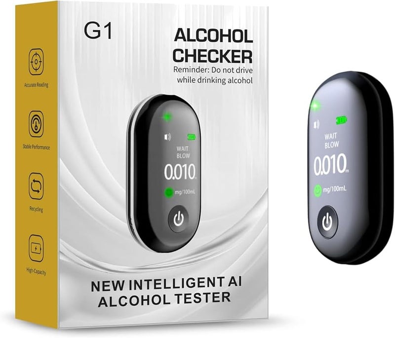 Alcohol Tester, Portable No-Contact Breathalyzer Keychain, Fast, Accurate Home Alcohol Tester, BAC Breathalyzer - Image 5