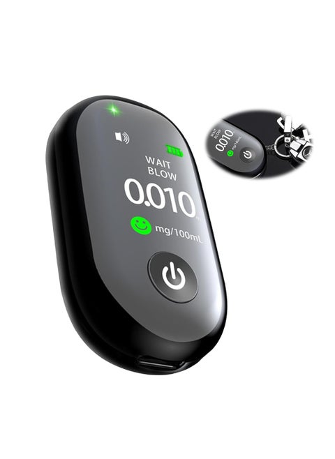 Ethanol Tester, Portable No-Contact Breathalyzer Keychain, Fast, Accurate Home Ethanol Tester, BAC Breathalyzer