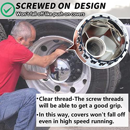 iBroPrat 33mm x 4 3/4" Thread On Spike Lug Nuts Covers,ABS Chrome Plastic Screw On Flanged Lug Nut Cover Spikes for Semi Trucks 20pcs - Image 4