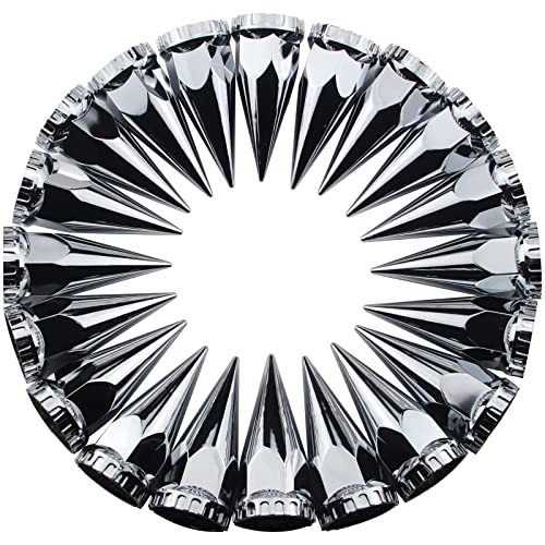iBroPrat 33mm x 4 3/4" Thread On Spike Lug Nuts Covers,ABS Chrome Plastic Screw On Flanged Lug Nut Cover Spikes for Semi Trucks 20pcs - Image 1