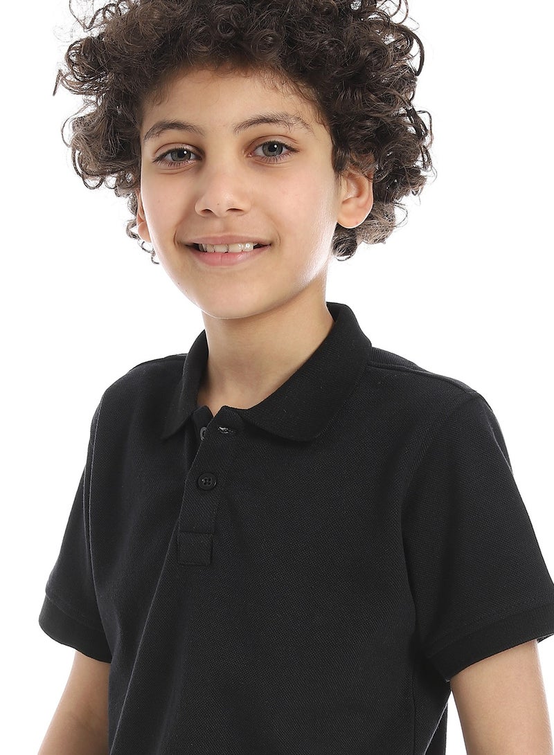 Andora Boys Elite Pique Polo shirt_Black - Image 4