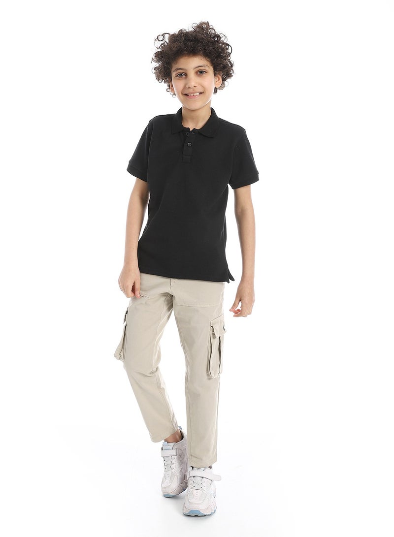 Andora Boys Elite Pique Polo shirt_Black - Image 5