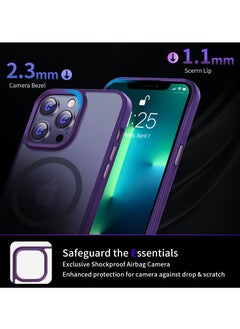 INFOSUN INFOSUN iPhone 13 Pro Case Cover Compatible with Magsafe Magnetic Designed Shockproof Case Translucent Matte Protective Cover Back Hard Cases with Magnet for iPhone 13 Pro Case  - Image 5