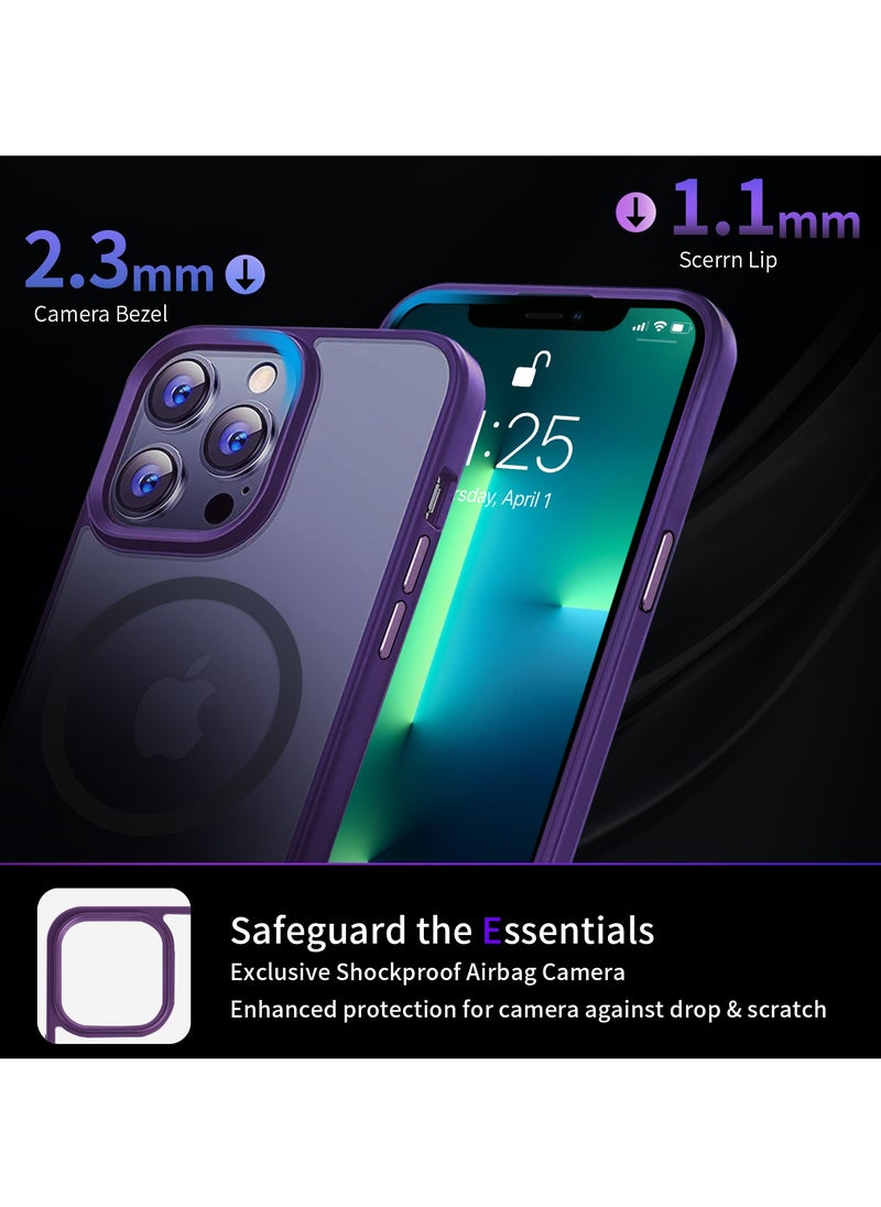 INFOSUN - INFOSUN iPhone 13 Pro Case Cover Compatible with Magsafe Magnetic Designed Shockproof Case Translucent Matte Protective Cover Back Hard Cases with Magnet for iPhone 13 Pro Case - Image 1