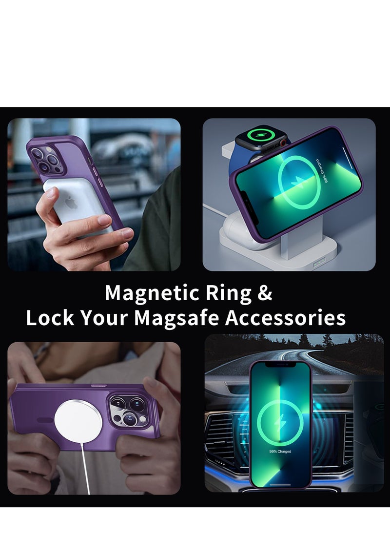 INFOSUN - INFOSUN iPhone 13 Pro Case Cover Compatible with Magsafe Magnetic Designed Shockproof Case Translucent Matte Protective Cover Back Hard Cases with Magnet for iPhone 13 Pro Case - Image 1