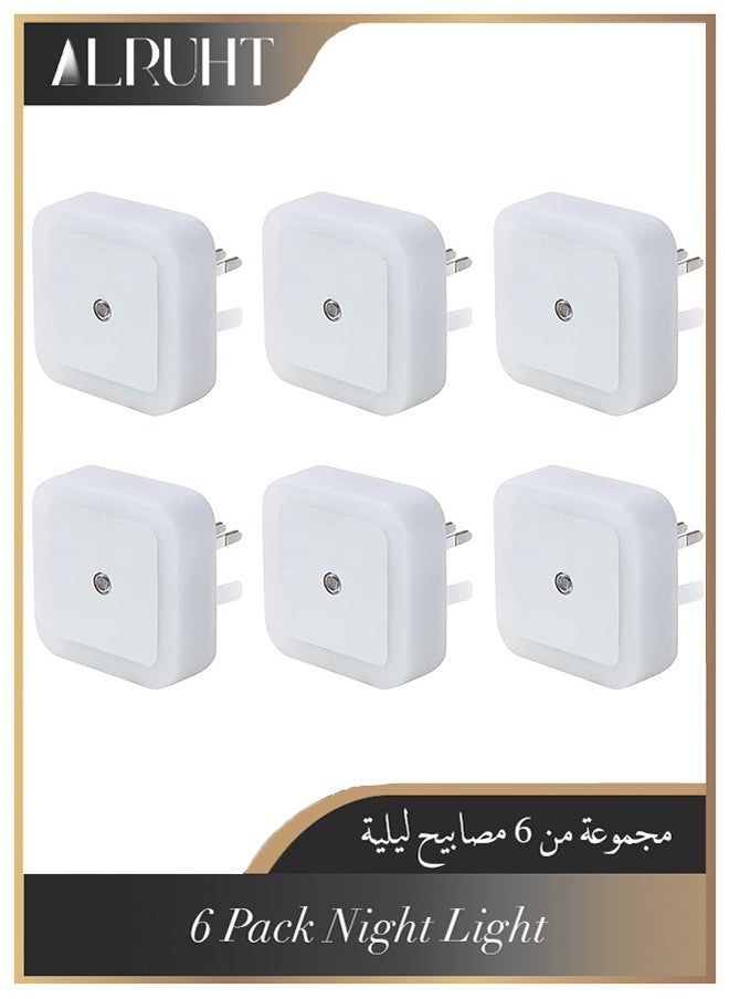 الروهيت 6 حزمة LED ضوء ليلي صغير ، 0.5 واط توصيل أضواء ليلية مع مستشعر الغسق إلى الفجر ، مصابيح بجانب السرير للممر ، السلالم ، المطبخ ، الحمام ، غرفة النوم  - Image 1