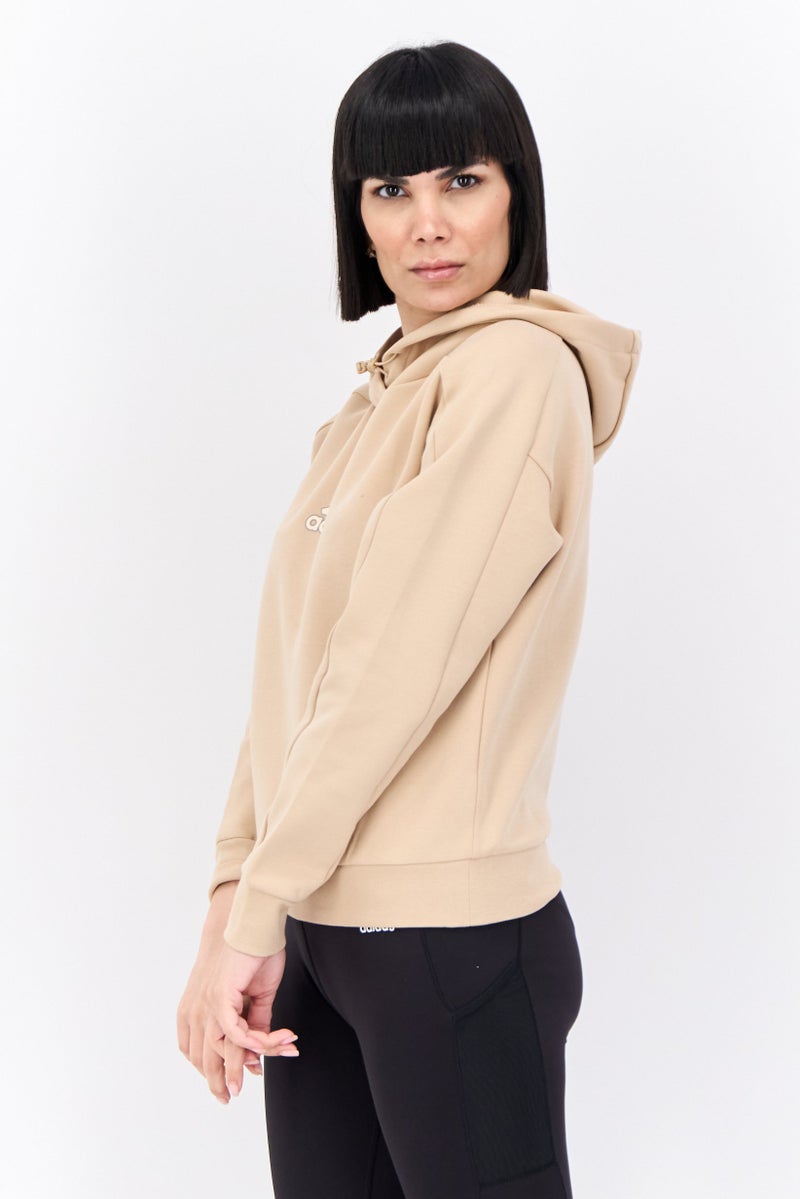 Adidas Women Sportswear Fit Long Sleeves Outdoor Ust Hoodie, Tan  - Image 2