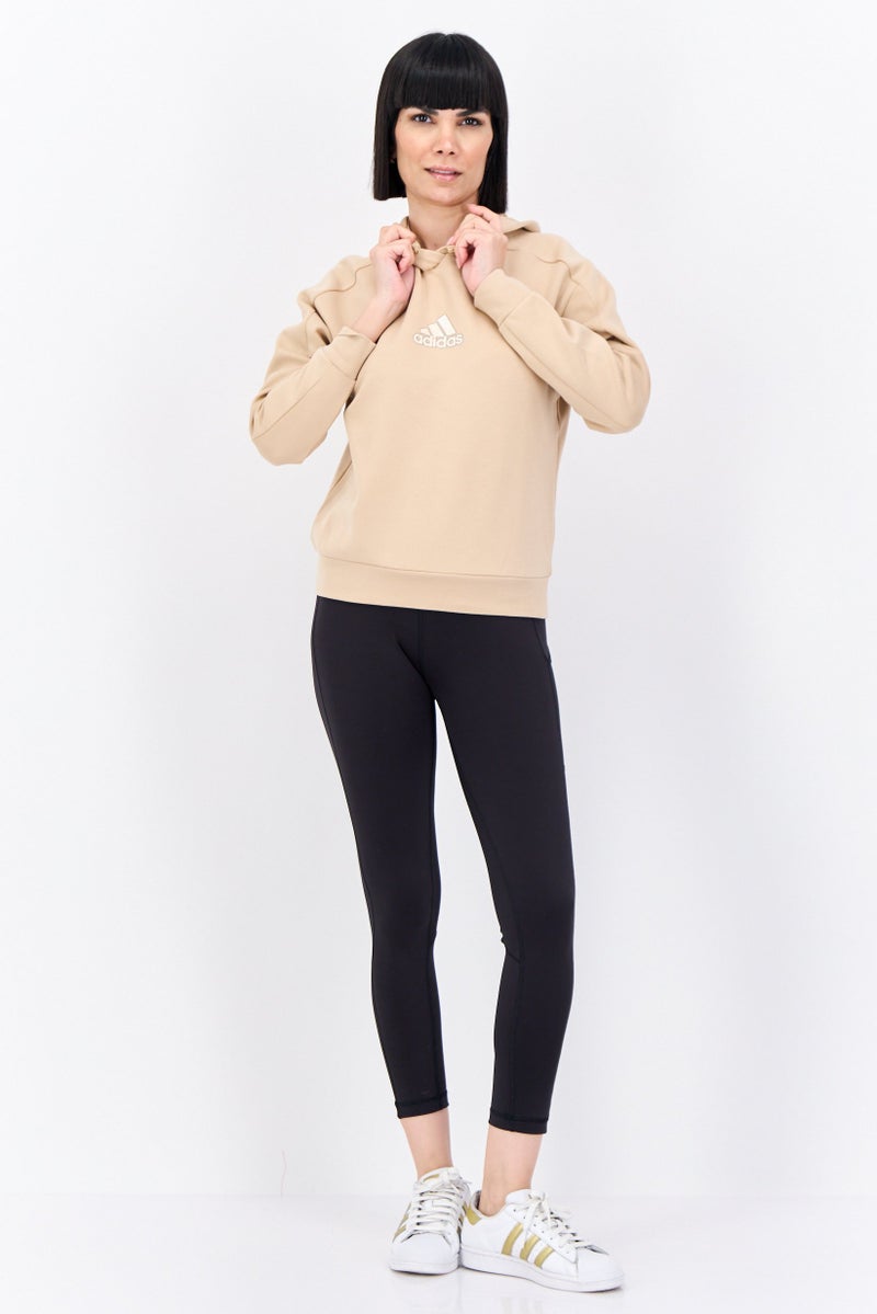 Adidas Women Sportswear Fit Long Sleeves Outdoor Ust Hoodie, Tan  - Image 4