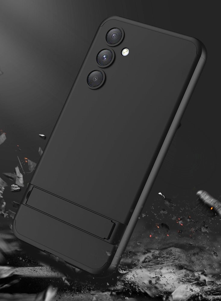 LEEKA Samsung S23 FE Full 3in1 Cover 360º Shockproof Armour Hard Matte Strong back Cover PC Case Black - Image 3
