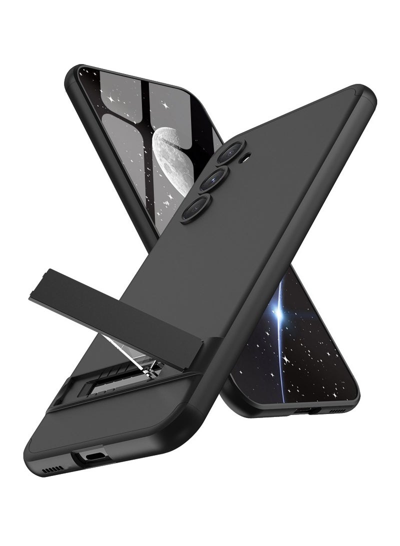 LEEKA Samsung S23 FE Full 3in1 Cover 360º Shockproof Armour Hard Matte Strong back Cover PC Case Black - Image 2