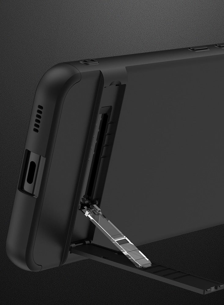 LEEKA Samsung S23 FE Full 3in1 Cover 360º Shockproof Armour Hard Matte Strong back Cover PC Case Black - Image 4