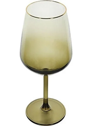Porland Green Gold Gilded Footed Water Glass 490 cc