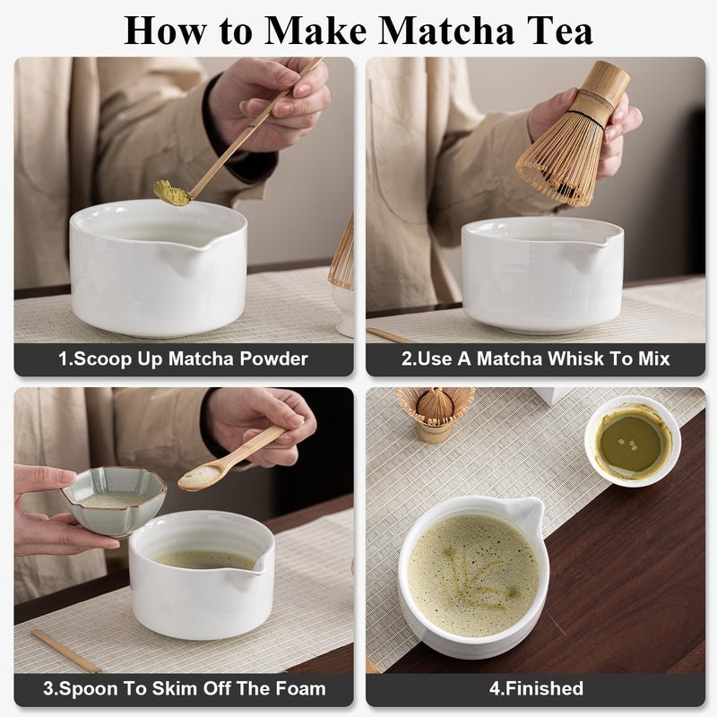 Hotbird 4 Pcs Matcha Whisk Set - Bamboo Matcha Whisk, Holder, Scoop, Spoon - Traditional Japanese Tea Ceremony - Matcha Green Tea Accessories - Image 3