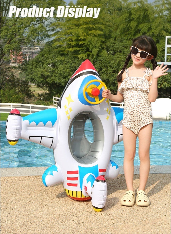 Aikenn Inflatable Swim Ring Aircraft Shape Inflatable Outdoor Swimming Ring Seat With Aircraft Shape Swimming Ring For Kids 3+ Years - Image 3