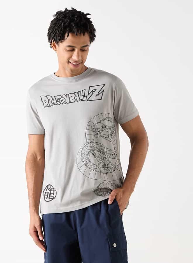 SP Characters Dragon Ball Z Print Crew Neck T-shirt with Short Sleeves - Image 1