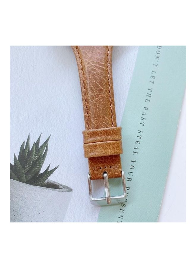 نيبمينينت سوار ساعة بديل من الجلد بوجهين لساعة أبل سيريز 7/6/5/4/3/2/1/اس اي 38/40/41 ملم بني فاتح - Image 4