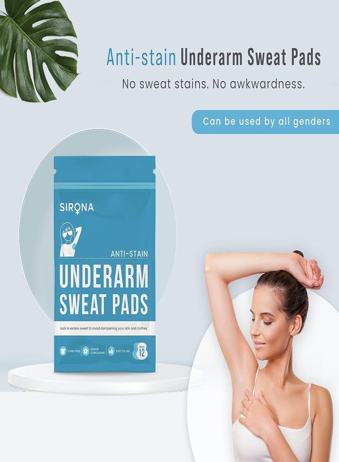 Sirona Disposable Underarm Sweat Pads for Men and Women - 12 Pads (Pack of 2) | Peel-off | Stain proof | Anti Perspiration - Image 2